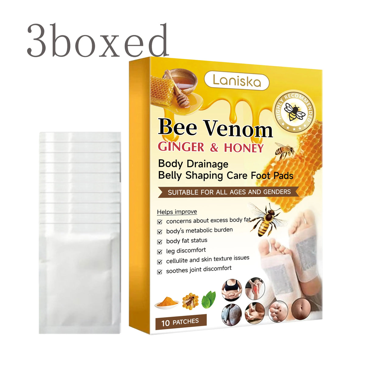 Bee Venom & Ginger Foot Patches – Moisturizing Foot Care