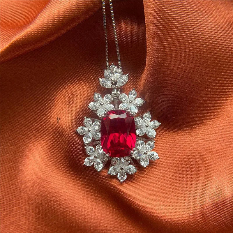 Huitan Bridal Cubic Zirconia Pendant Necklace | Wedding Jewelry