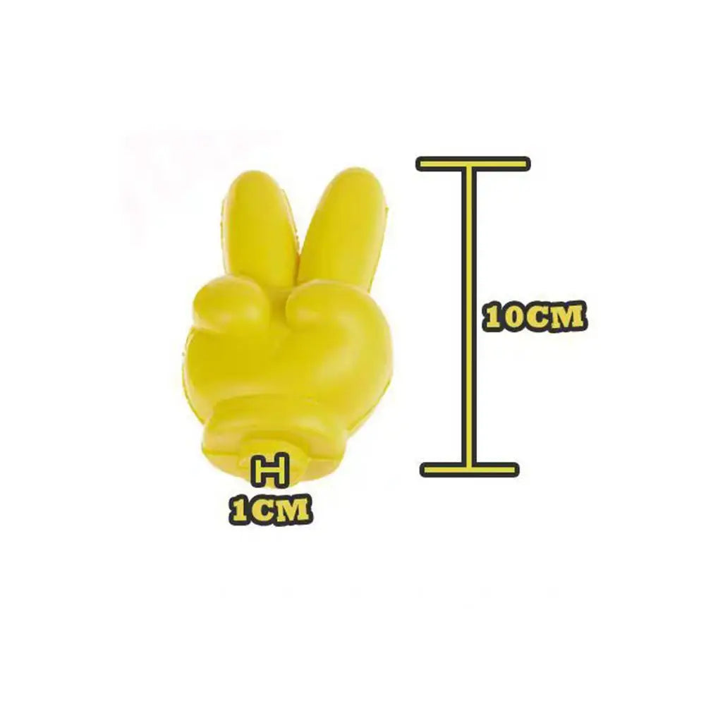 Funny Peace Sign Car Antenna Topper – Yellow PVC Ornament