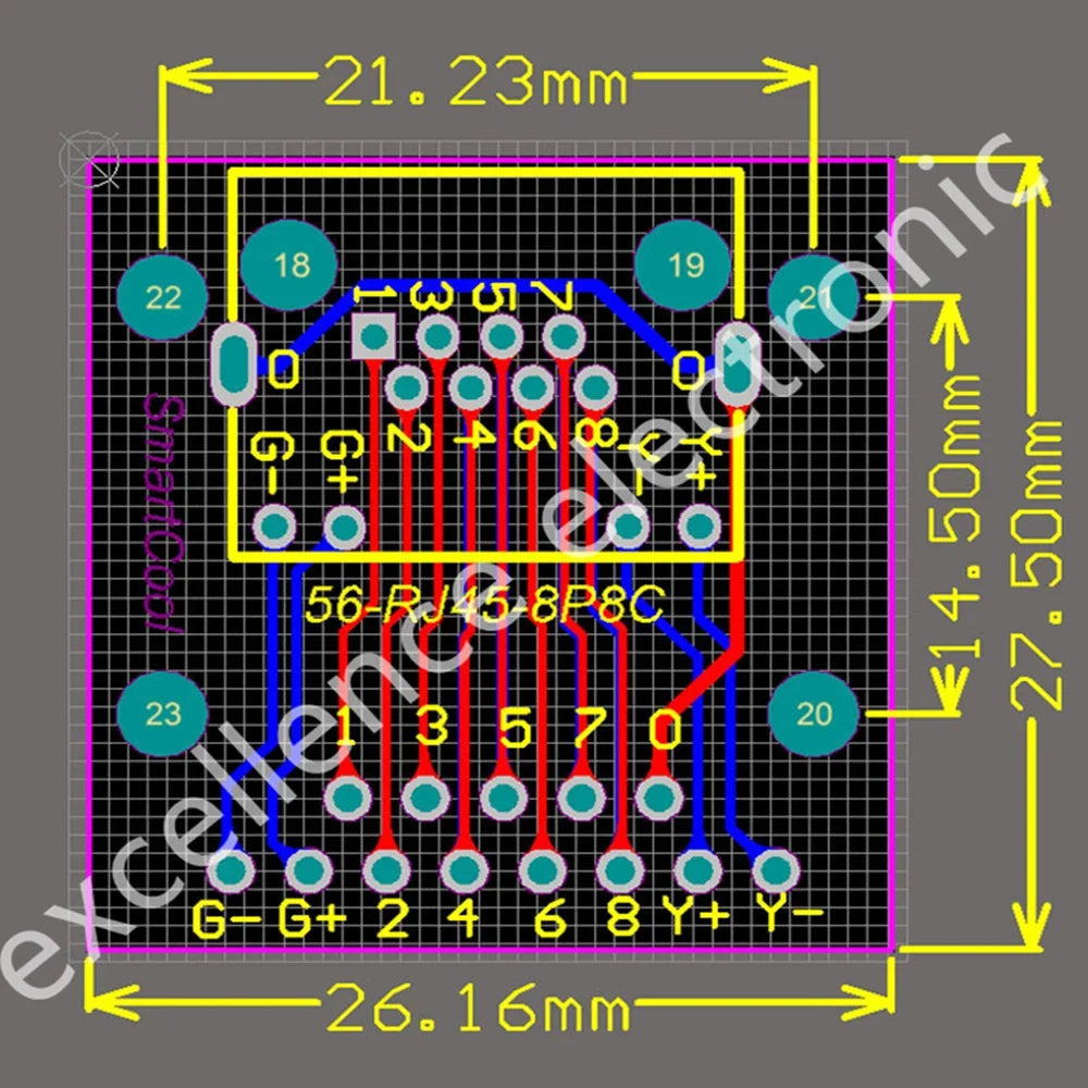 2 5 RJ45 Breakout Board LED Lights 8P8C Female Socket Connector Pitch
