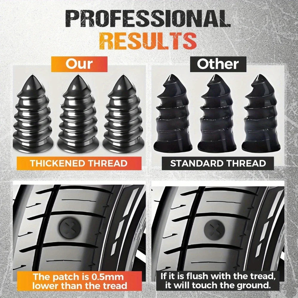 30-Pc Tubeless Tire Repair Rubber Plug Kit – Screw-In Plugs