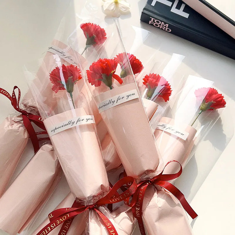 Carnation Soap Flower Valentine's Day Teacher Mother Home Party Decor