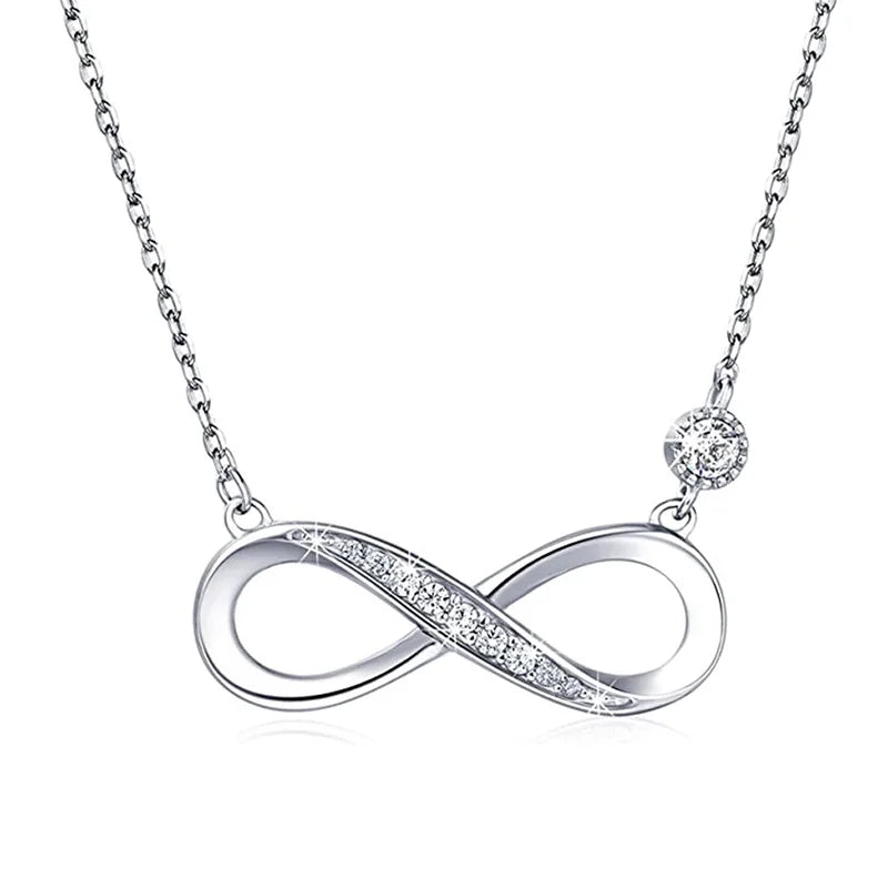 Huitan Cubic Zirconia Pendant Necklace – Silver Tone Women