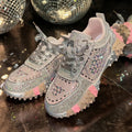 YEAE Women's Diamond Casual Sneakers – Thick Sole & Breathable