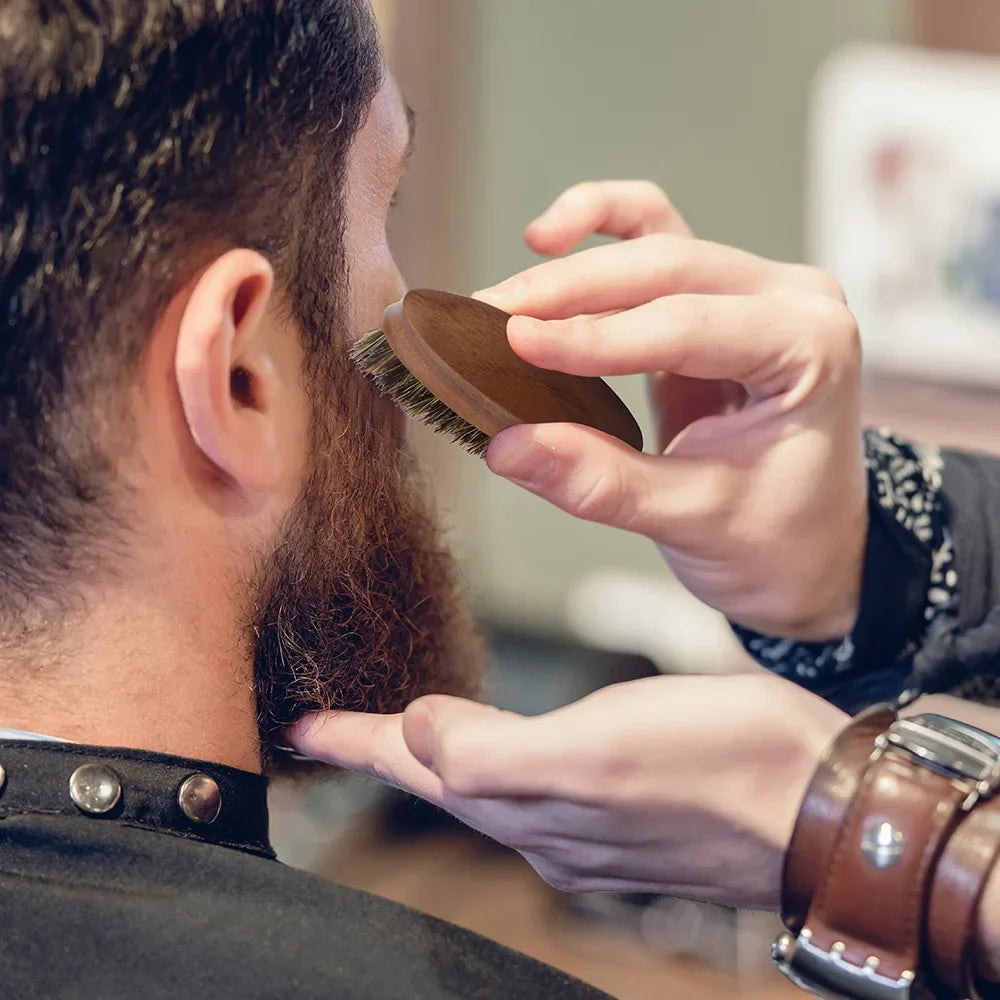 Boar Bristle Beard Brush | Walnut Wood Handle for Men