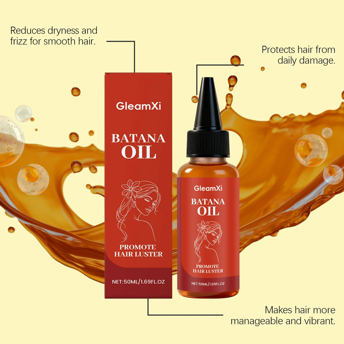 Batana Hair Oil Serum – Anti-Loss, Frizz & Split End Repair