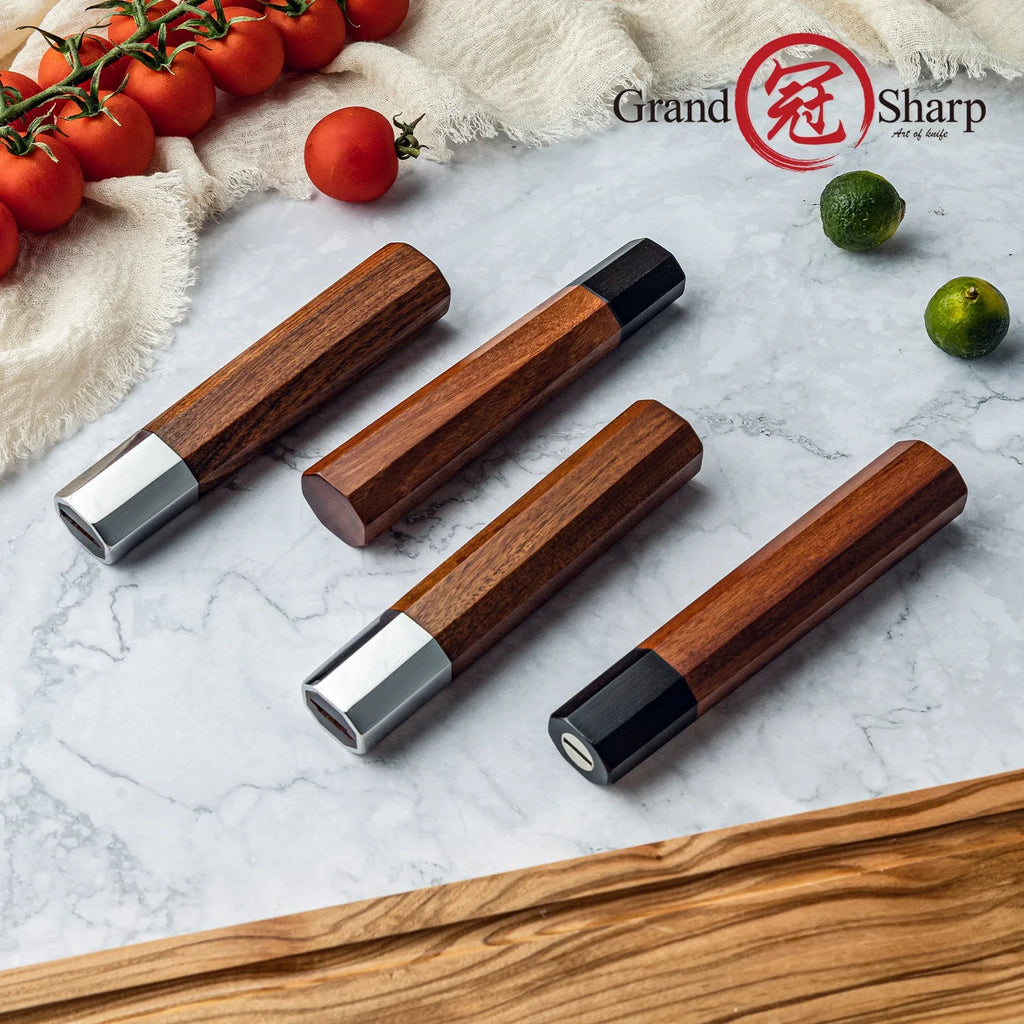 Octagonal Japanese Knife Handle – Natural African Mkuruti Wood DIY