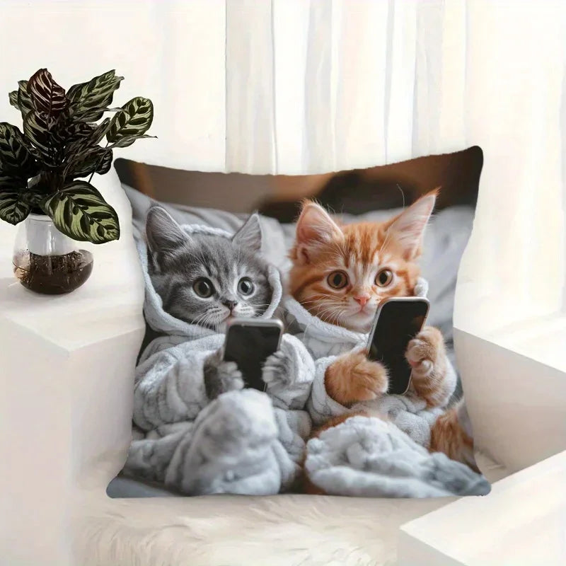 Cartoon Plush Pillow Cover 17.7x7.7" – Zipper Pillowcase