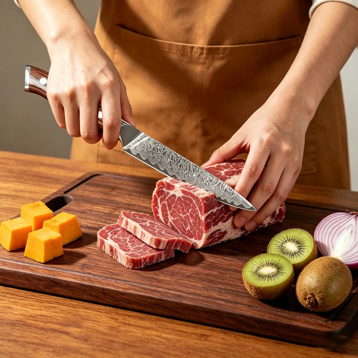 Damascus Steel Cleaver Knife – Forged Kitchen Utility Blade