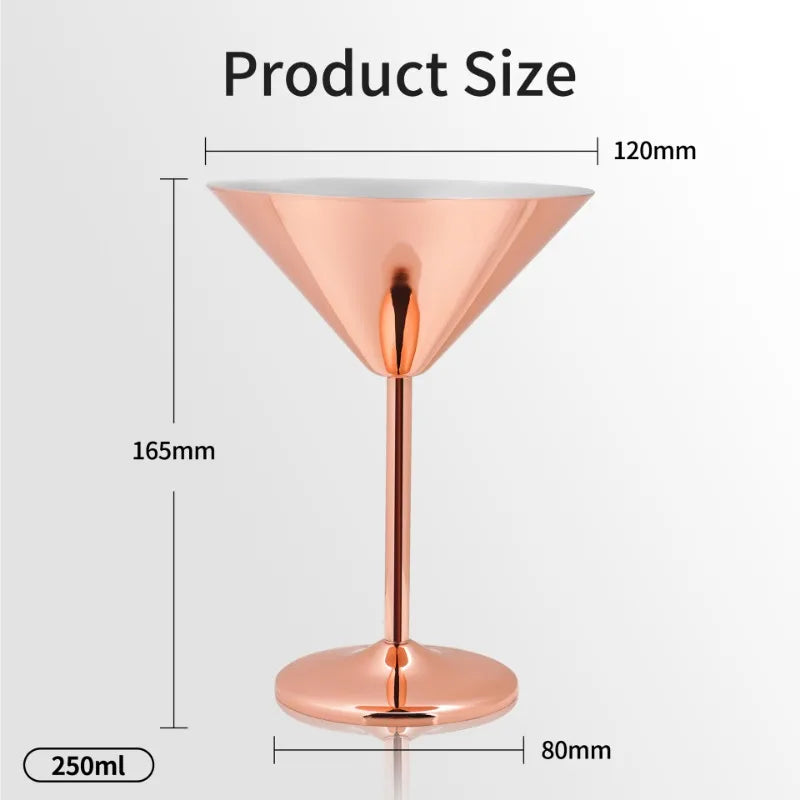 304 Stainless Steel Martini Cocktail Glass Champagne Goblet Wine Cup