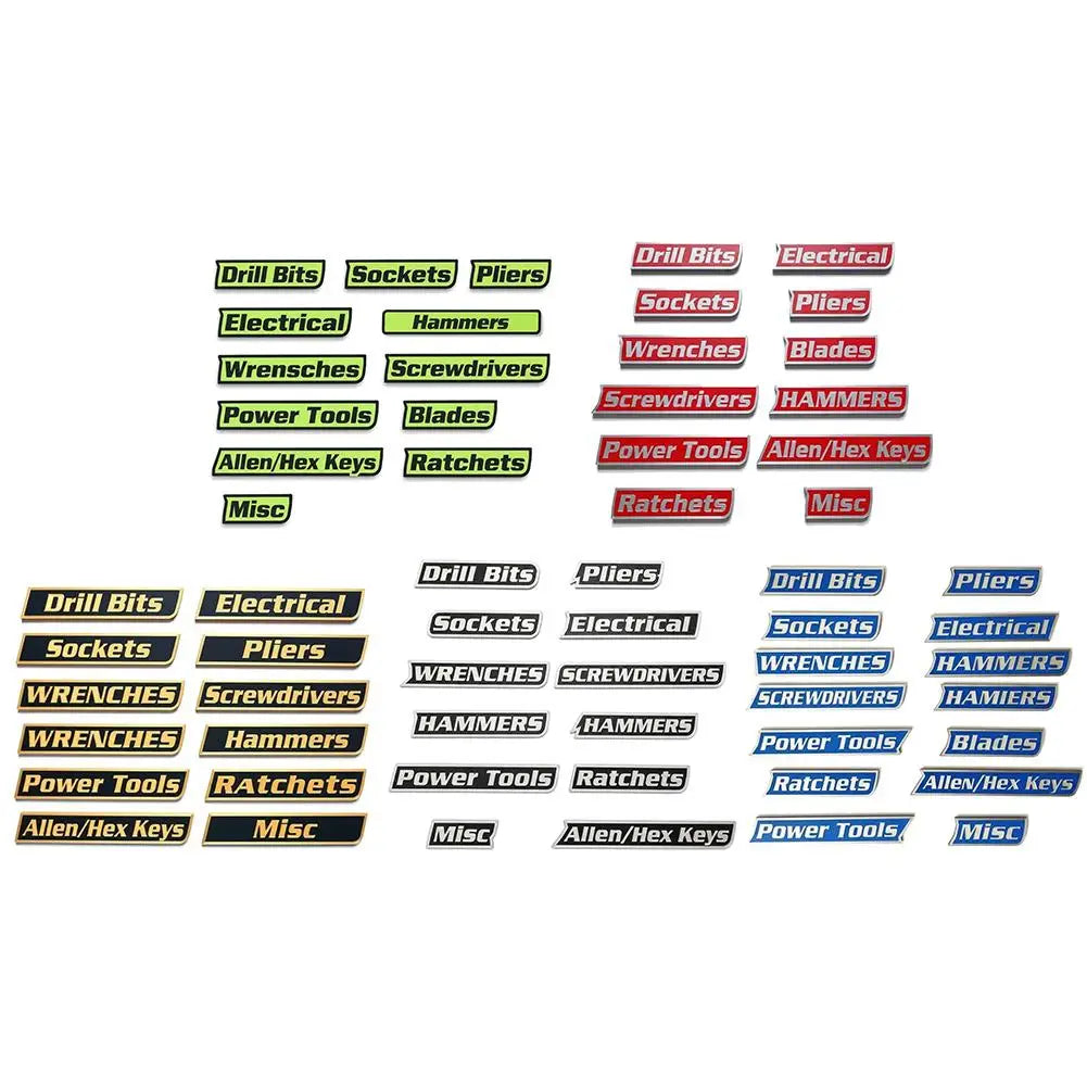 12-Piece Magnetic Toolbox Drawer Labels | 3D Bold Organizer