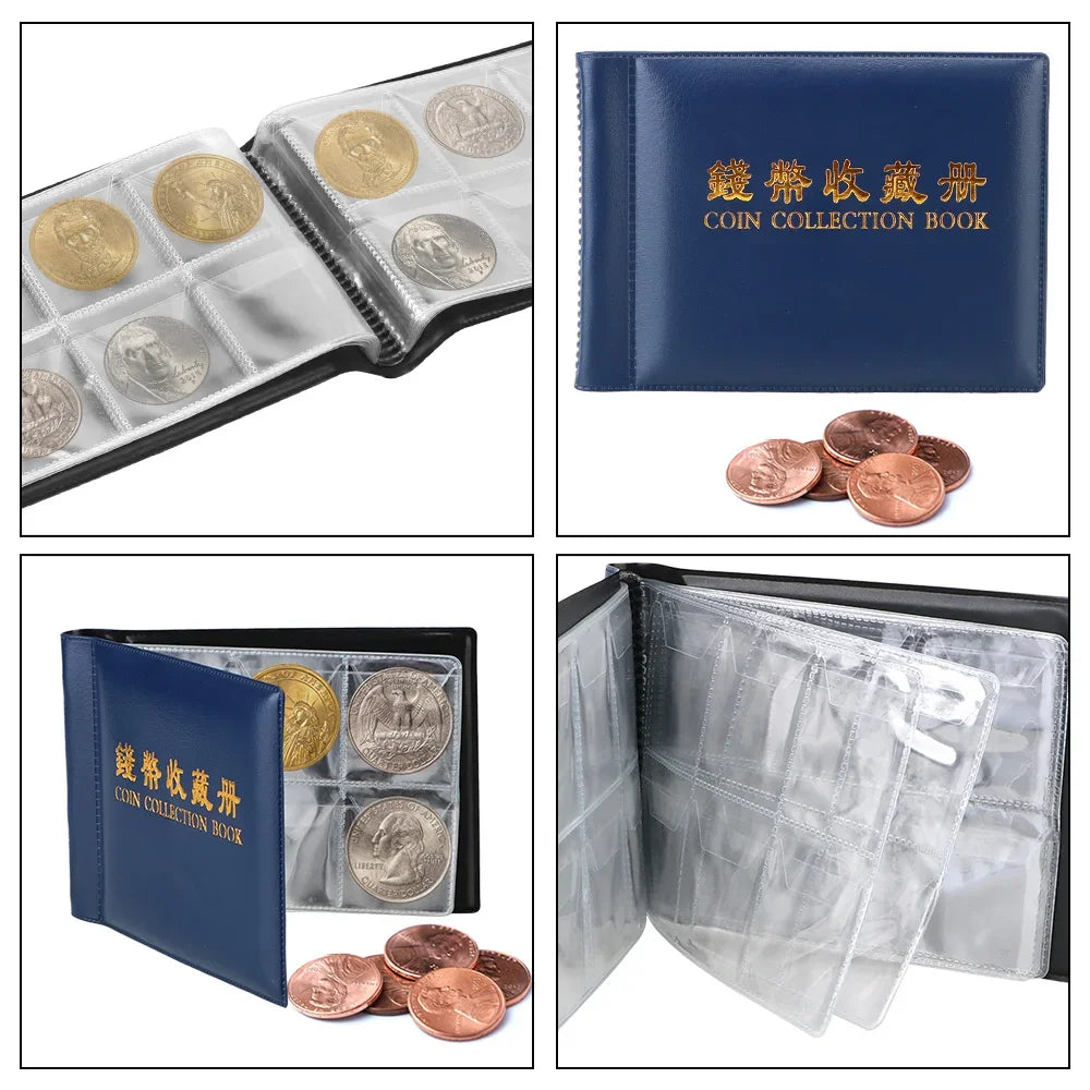 PU Leather Coin Collection Album – 60 & 120 Pocket Organizer