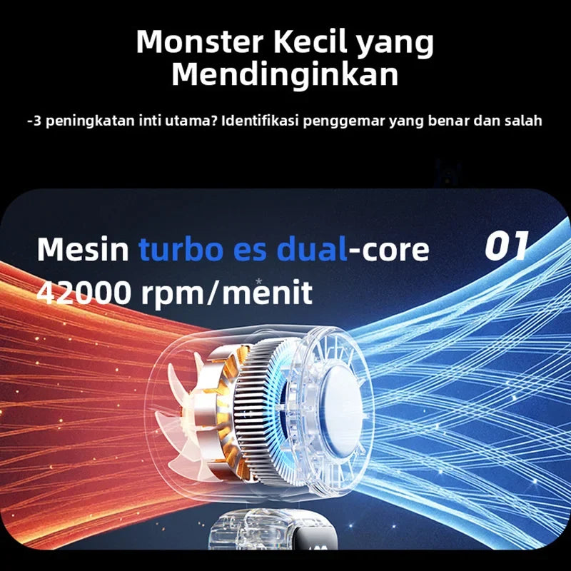 Transparent Mini Portable Fan – Quiet Turbo 90° Foldable Handheld
