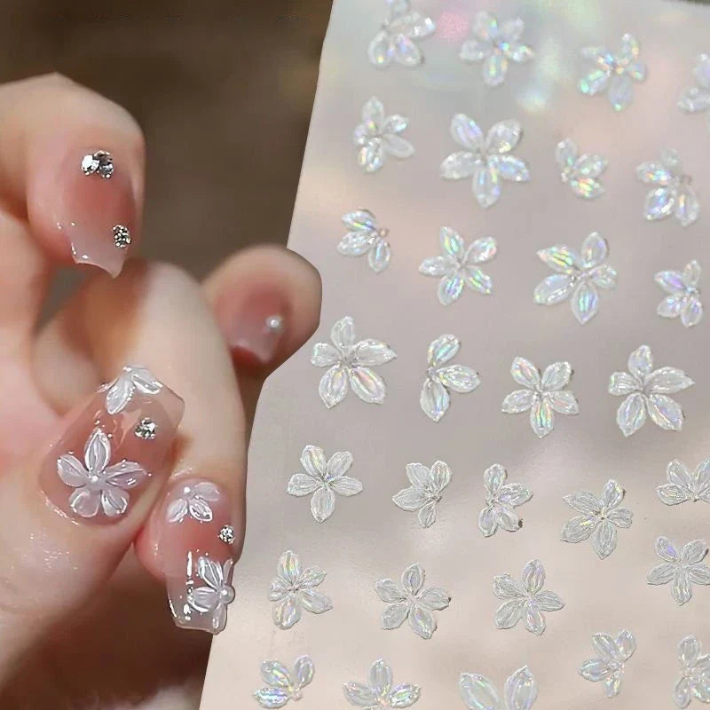 5-Petal Flower Nail Stickers – Floral DIY Nail Art Decals