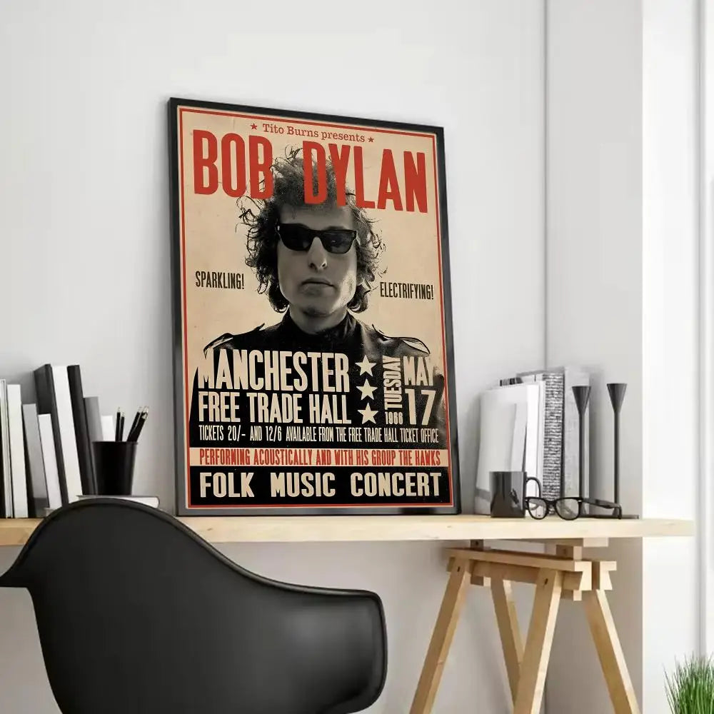 Bob Dylan Canvas Wall Art – Vintage Abstract Unframed Poster