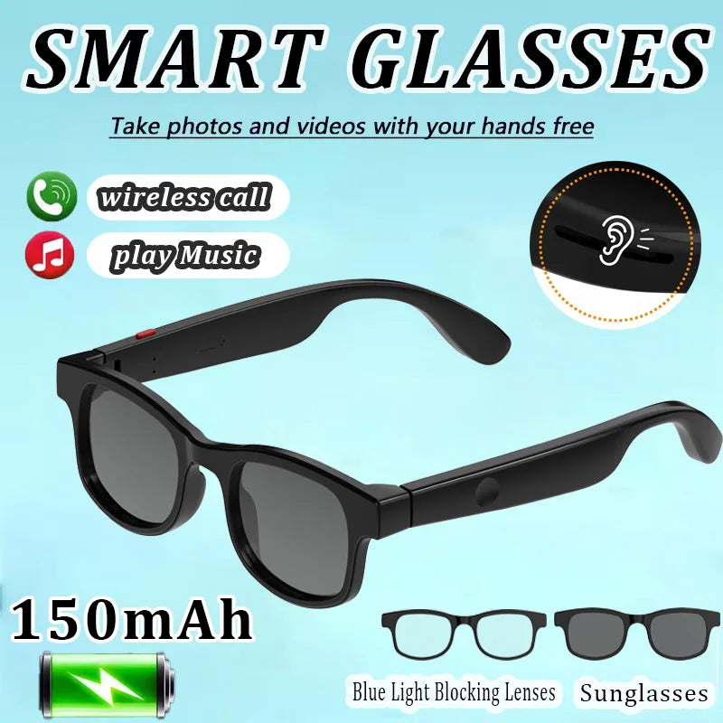 AI Smart Bluetooth Glasses Remote Control Touch Photo Camera