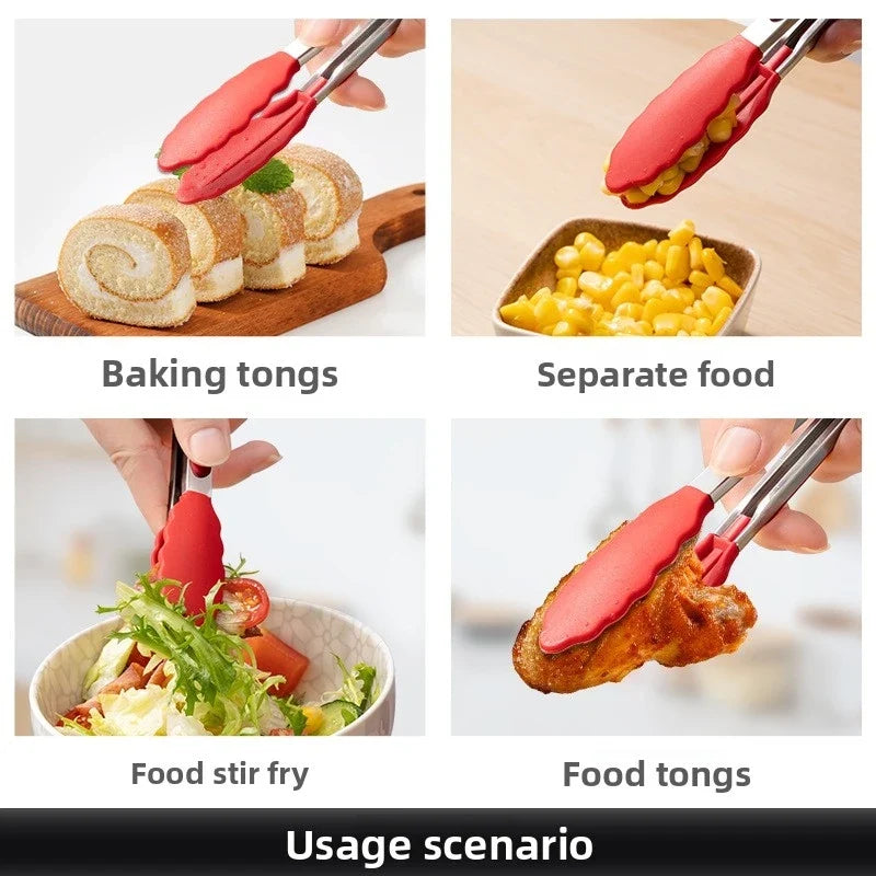 7-Inch Stainless Steel Food Tongs – BBQ Grilling & Kitchen