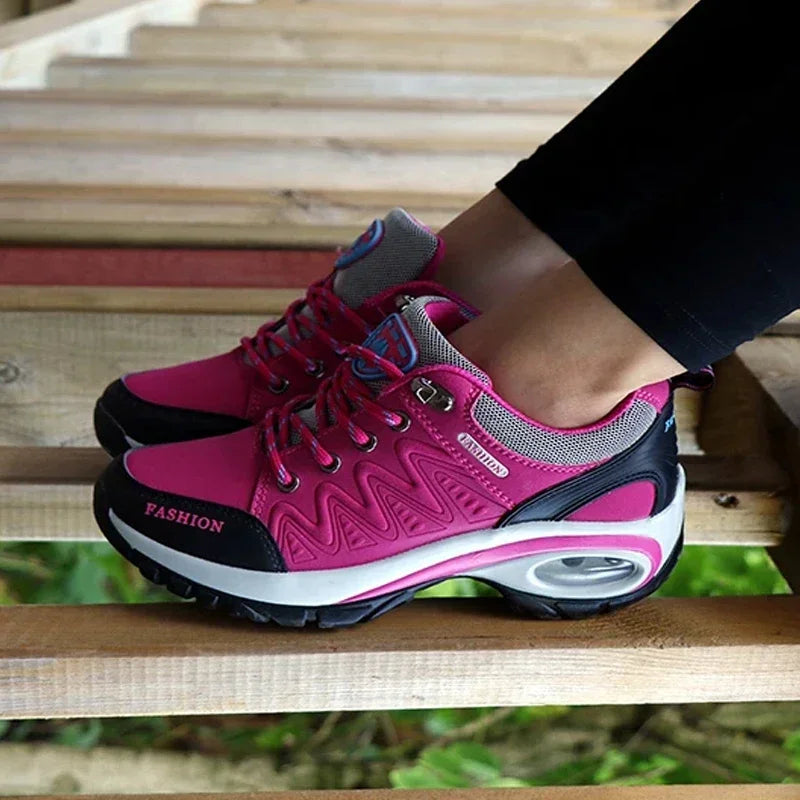Women's Wedge Hiking Sneakers – Lace-Up Outdoor Training Shoes