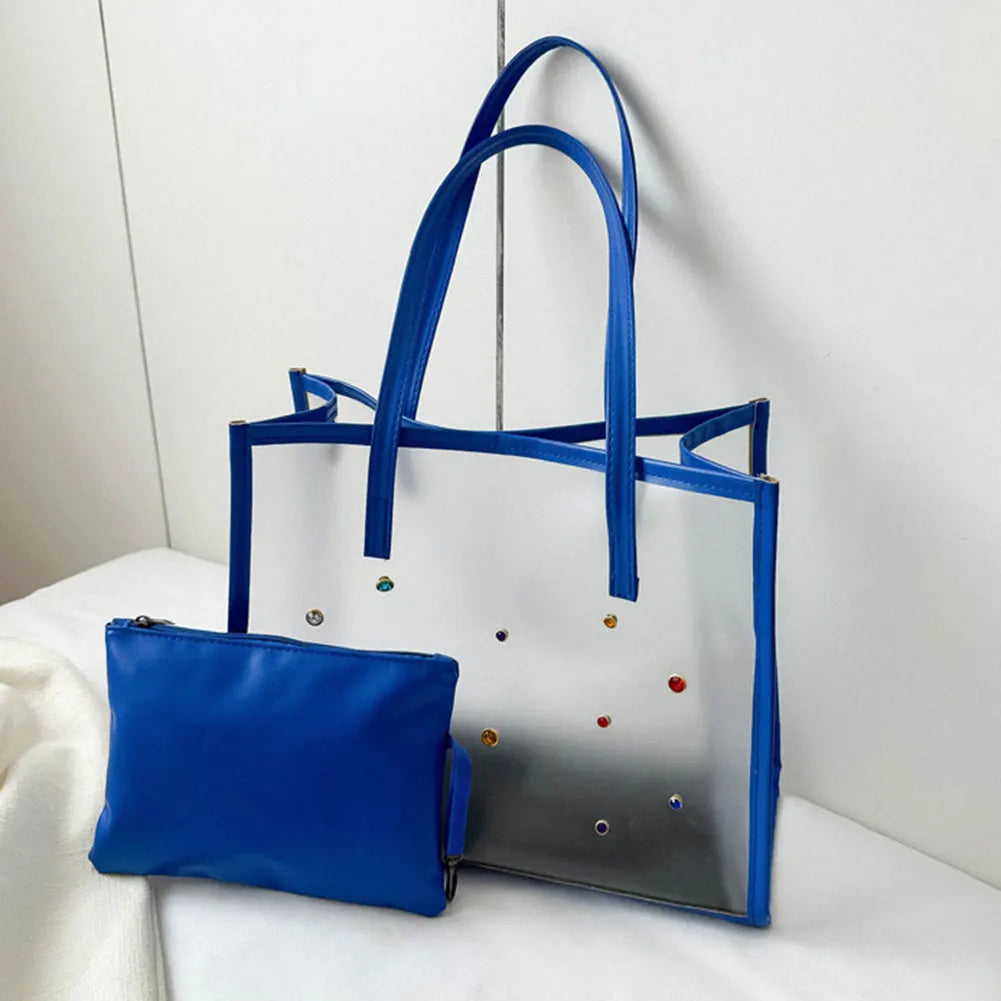 Clear PVC Tote Bag – Large Waterproof Shoulder Bag for Women