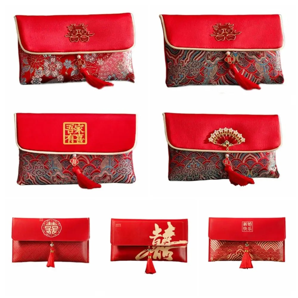 Chinese New Year Red Envelope Hongbao | PU Leather & Cloth
