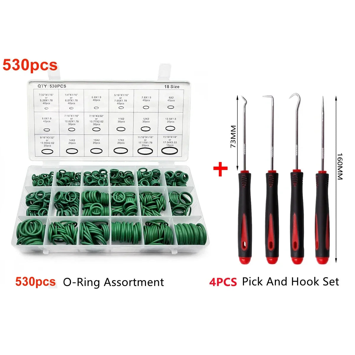 O-rings Nitrile Rubber Oring Assortment 4 Hook Various Car Auto