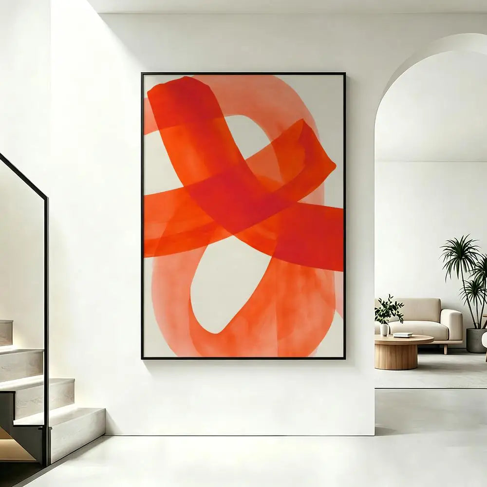 Abstract Mid Century Watercolor Brush Strokes Wall Art Poster