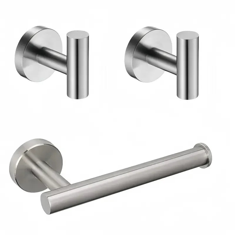 3-Piece Stainless Steel Bathroom Hardware Set – Towel & Tissue Holder