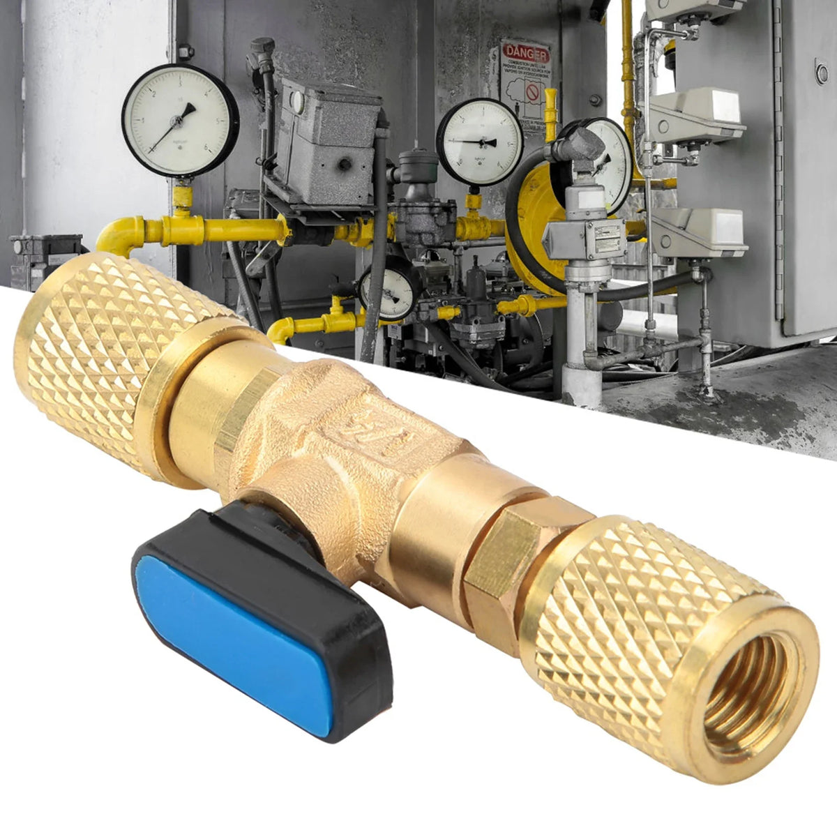 Ball Valve Refrigeration Connector Brass Adapter Refrigerant G1 4''