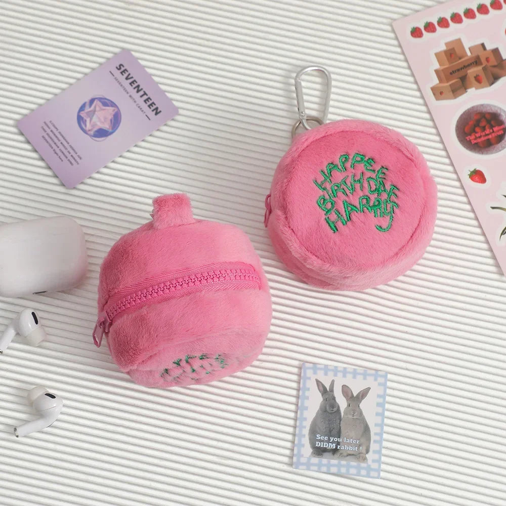 Kawaii Birthday Cake Plush Coin Purse | Mini Zipper Pouch