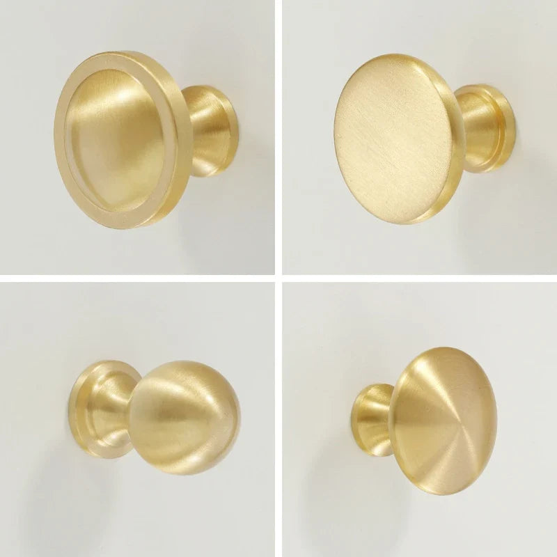 Solid Brass Cabinet Knobs | Modern Gold Furniture Pulls