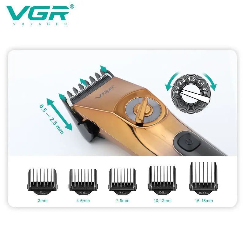 VGR V-663 Professional Hair Clipper IPX6 Waterproof LED Display