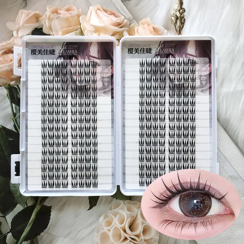 V-Shape Fluffy Cluster False Eyelashes | Natural Curly Daily Wear