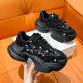 Women's Platform Sneakers – Butterfly Bling Lace-Up Casual Shoe