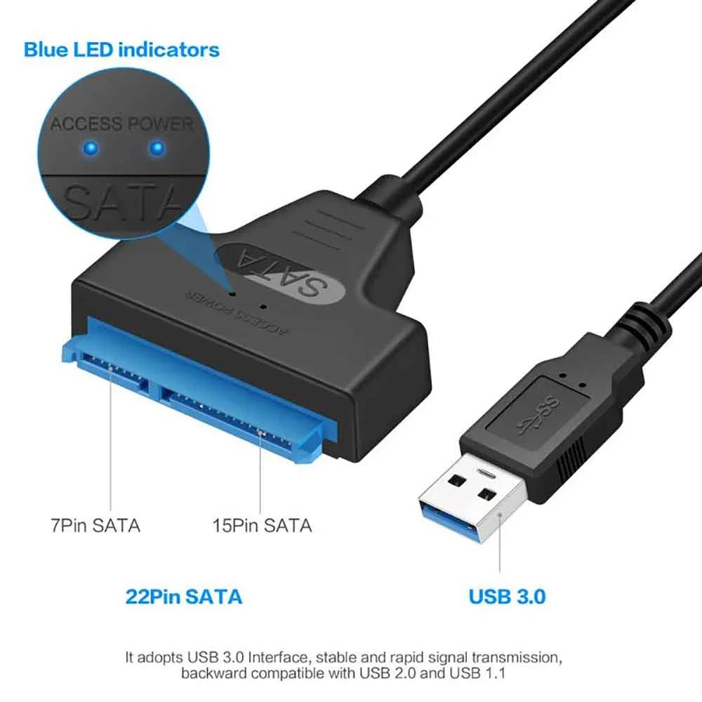 USB 3.0 to SATA III Adapter Cable | 2.5" HDD & SSD 6Gbps