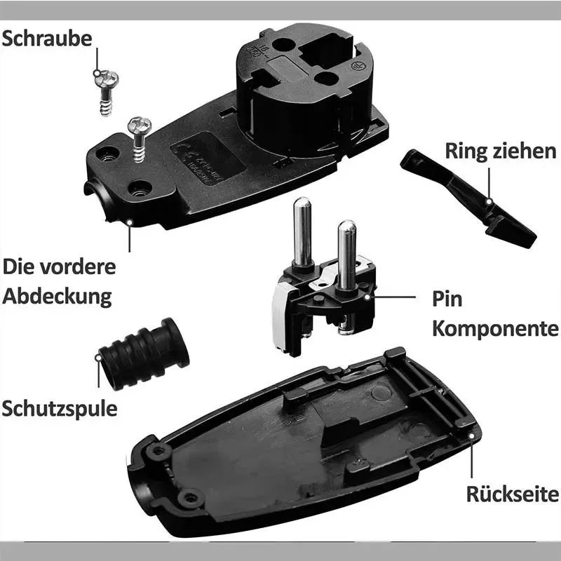 Ultra-Slim Euro Universal Plug – German & French Self-Assembly