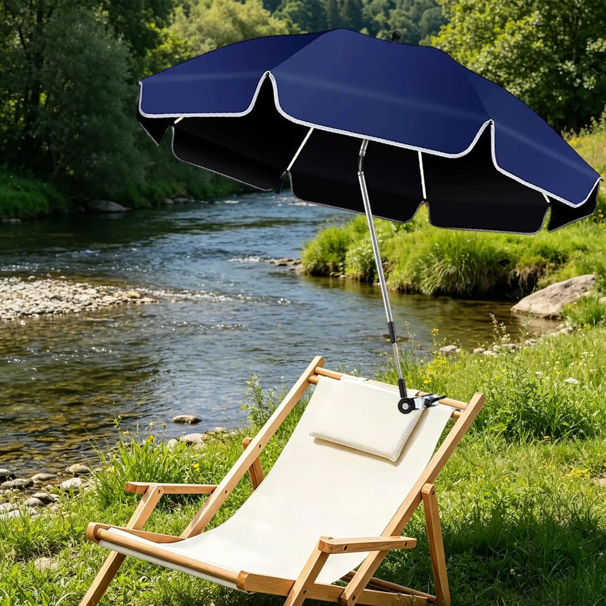 360° Clip-On Chair Umbrella with Clamp – UV Sun Shade