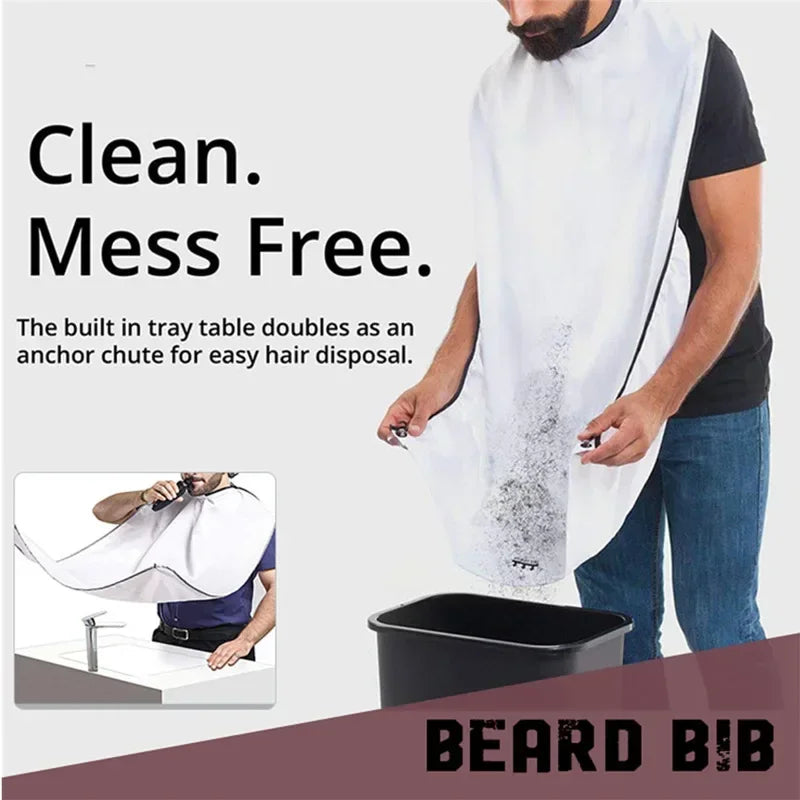 Waterproof Beard Apron Hair Catcher Shaving Bib & Trimmer Holder