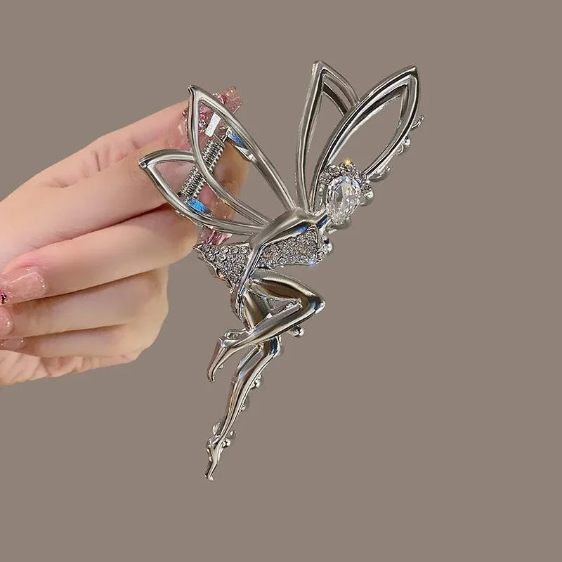 Rhinestone Crystal Angel Claw Clip – Elegant Metal Hair Clip