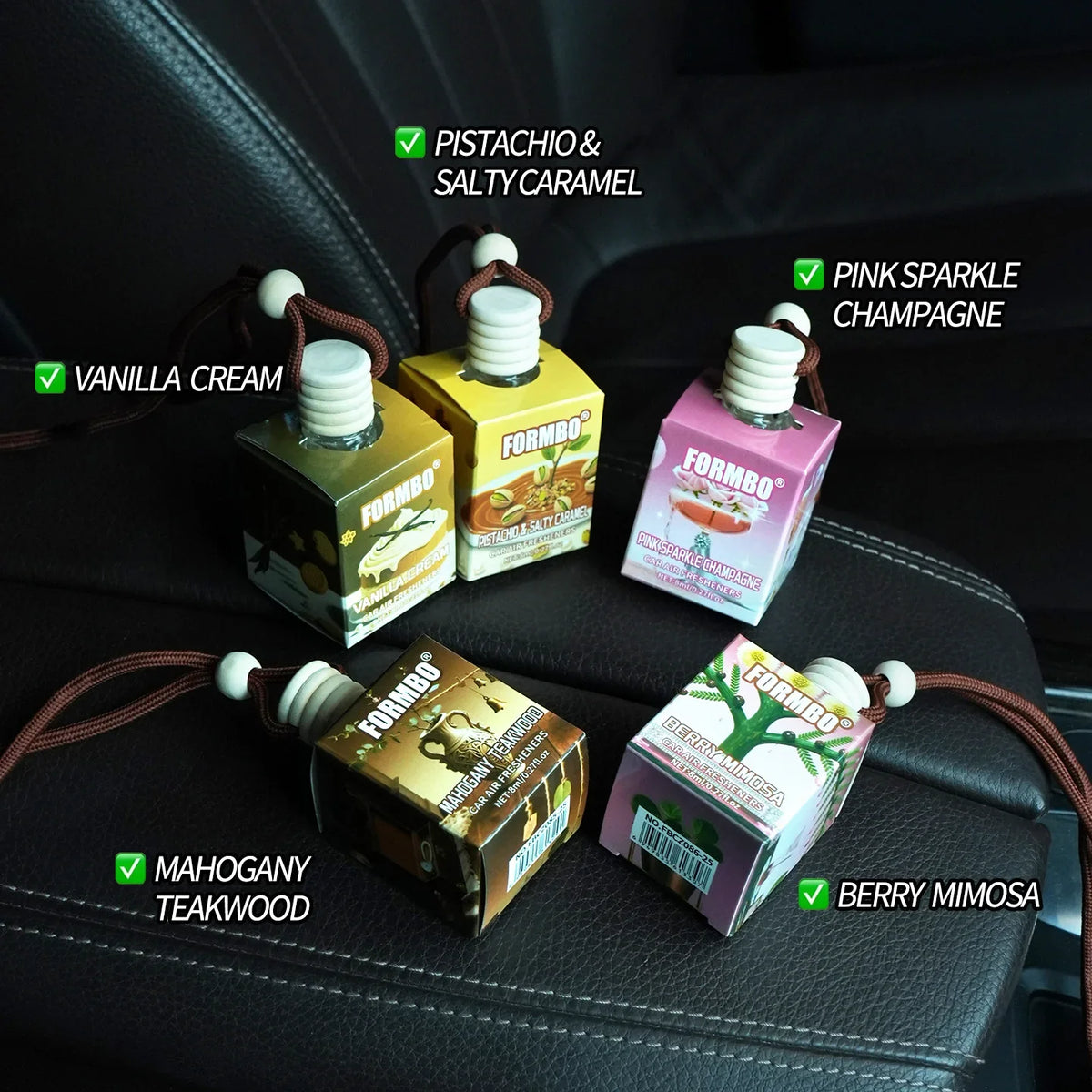 FORMBO Car Air Freshener 5-Pack – Long-Lasting Floral Scent