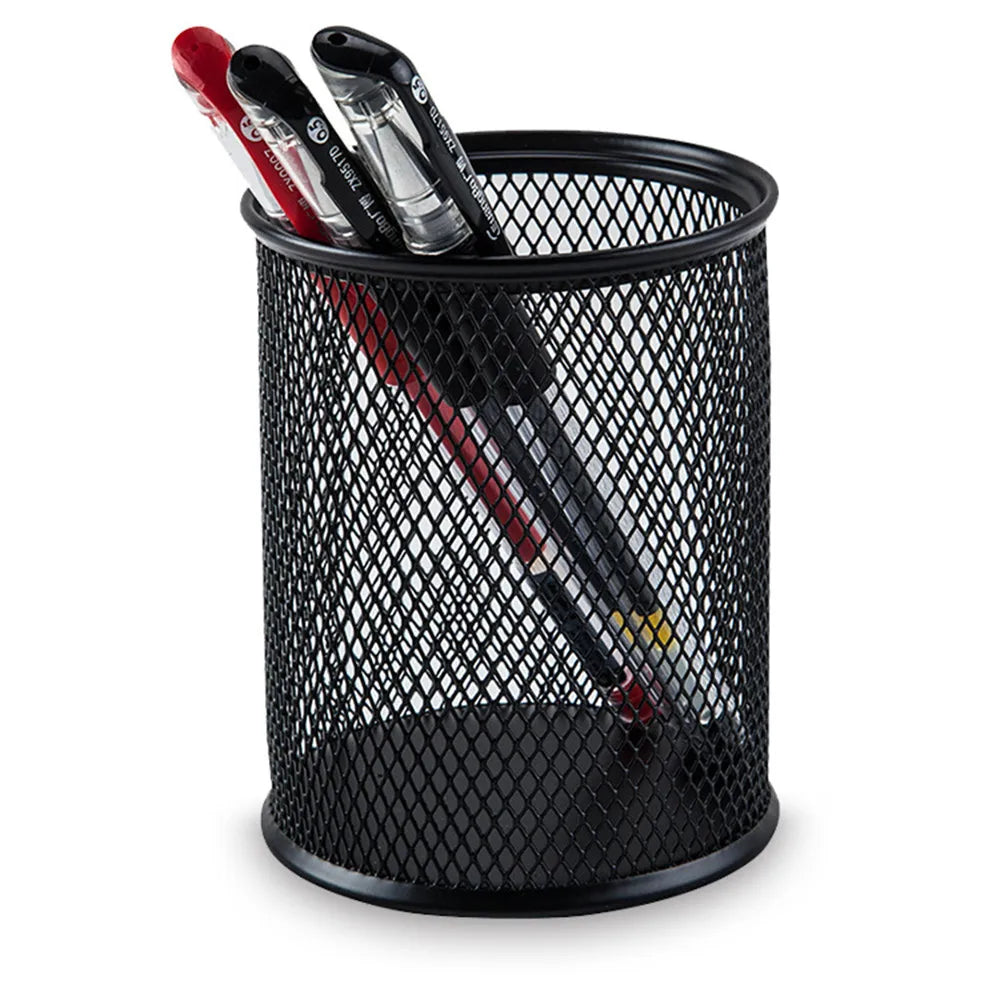 Metal Mesh Pen Holder Set of 3 | Desk Organizer Cups