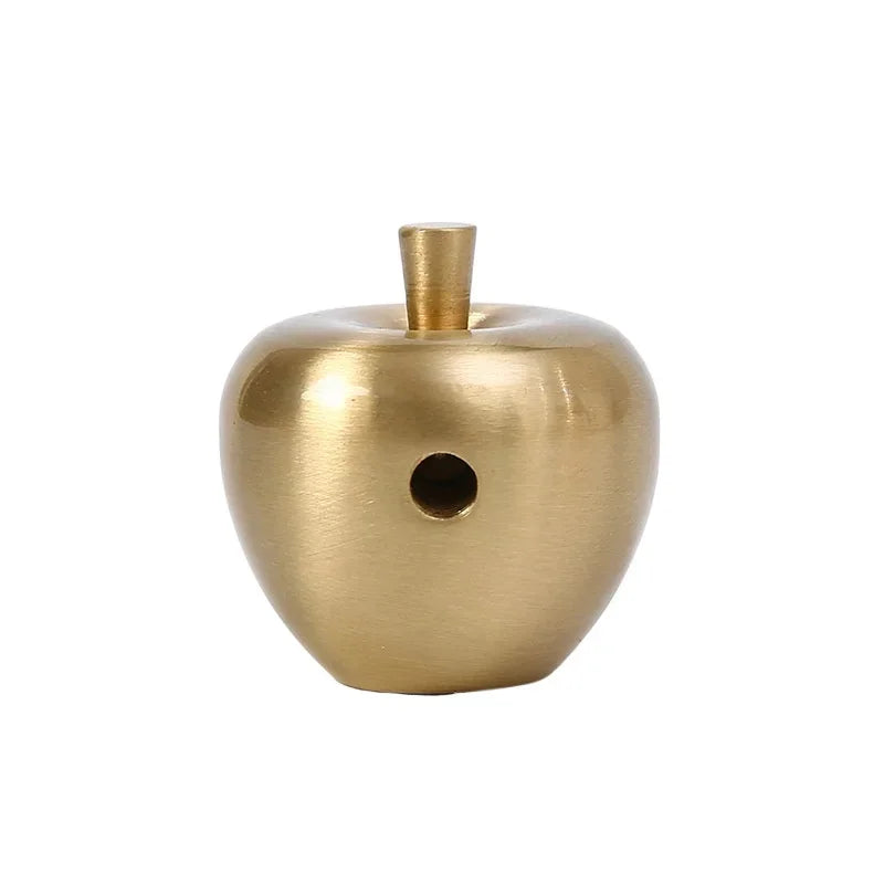 Apple-Shaped Brass Cabinet Knobs | Copper Drawer Pulls Pair