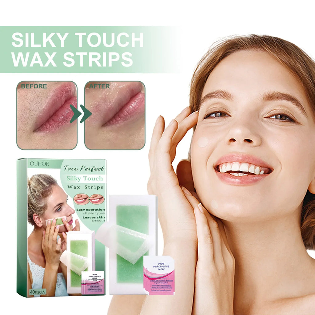 Facial Wax Strips 40pc – Lip, Chin & Eyebrow Hair Removal