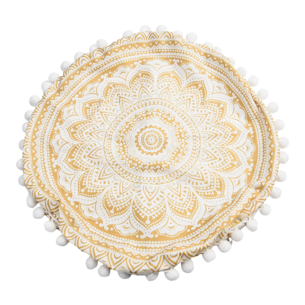 Round Mandala Pattern Pillowcase Bohemian Cushion Cover Boho Floor