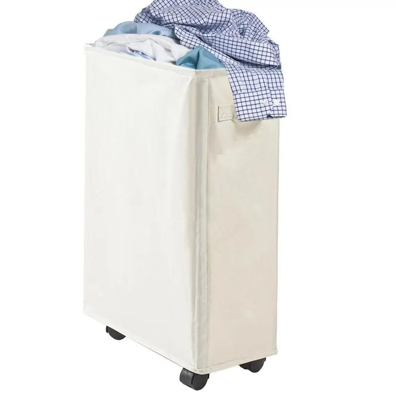 Foldable Laundry Baskets Freestanding Narrow Corner Bin Handle Dirty