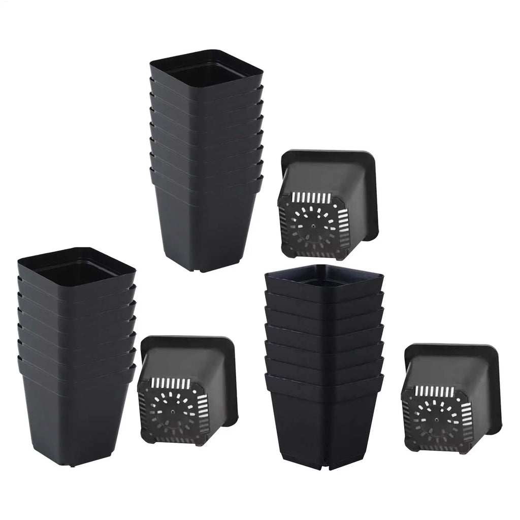 50-Pack Black Seedling Starter Pots with Drainage Holes
