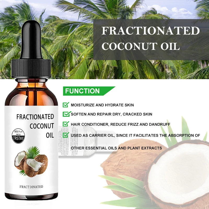 TRSTAY Pure Fractionated Coconut Oil – Anti-Aging Face & Body