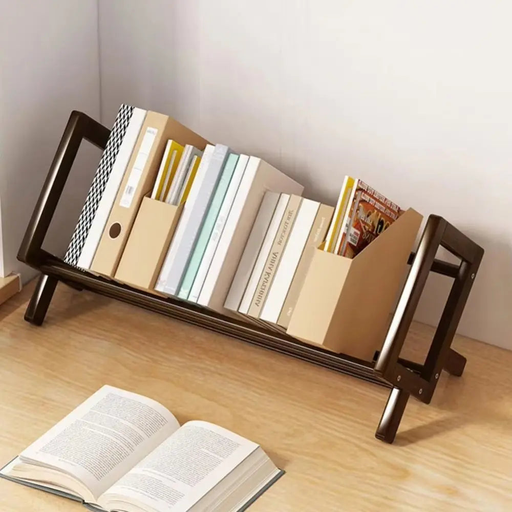 Bamboo Desktop Book & Magazine Display Shelf | Quick Assembly