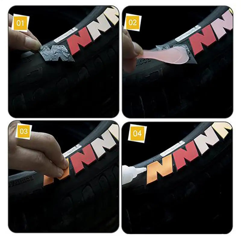 3D Tire Sticker Glue Car Waterproof Letter Sticky Stickers Special