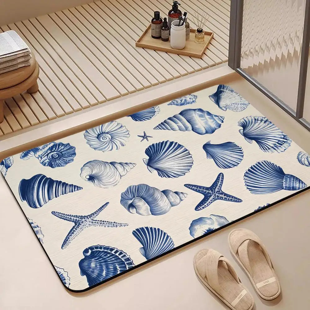 Mediterranean Shell Diatomite Bath Mat – Quick Dry Non-Slip