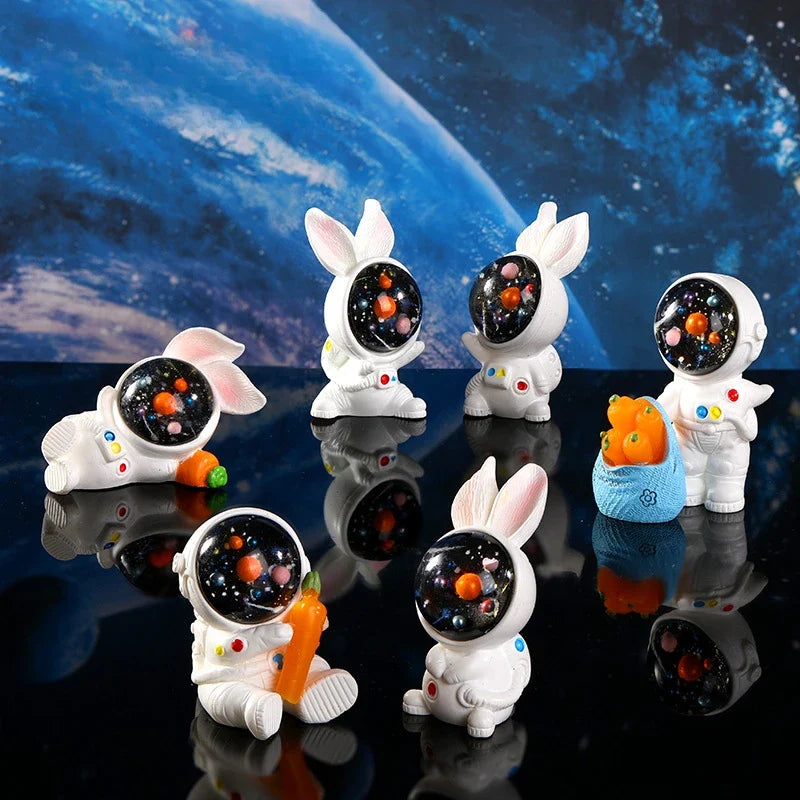 Figurines Miniature Cute Cartoon Astronauts Bunny Micro Landscape